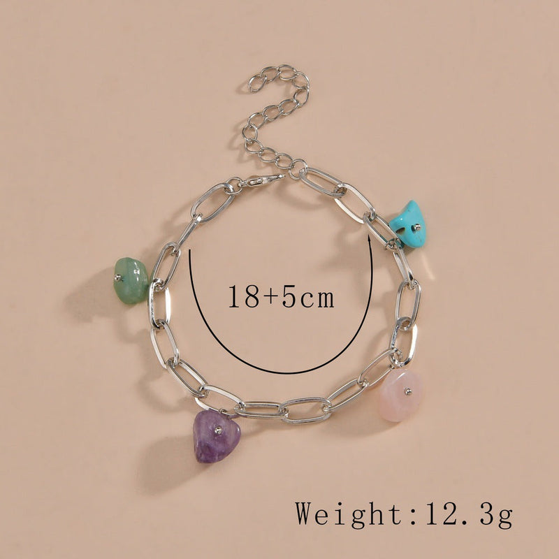 Irregular Natural Stone Charm Jewelry Bracelet