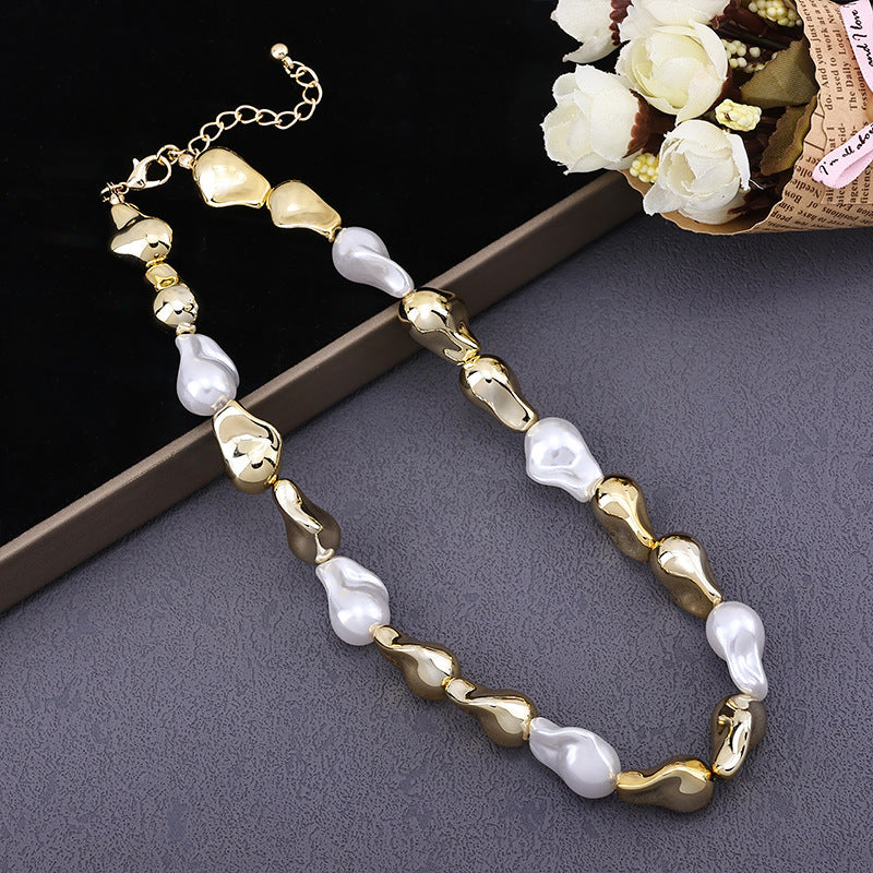 Irregular Pearl Pendant Necklace for Women