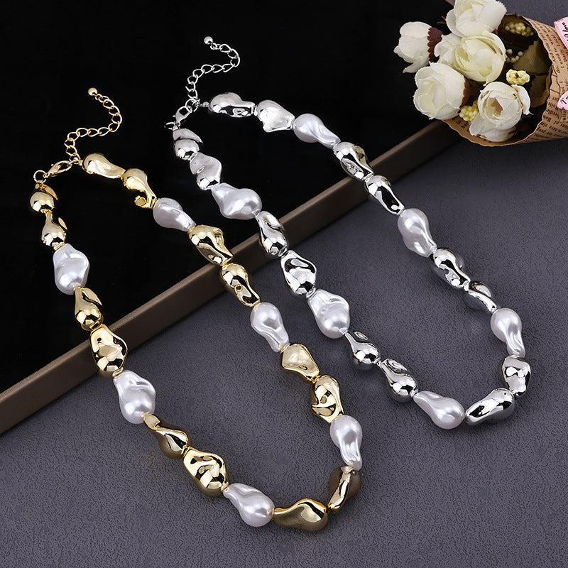 Irregular Pearl Pendant Necklace for Women