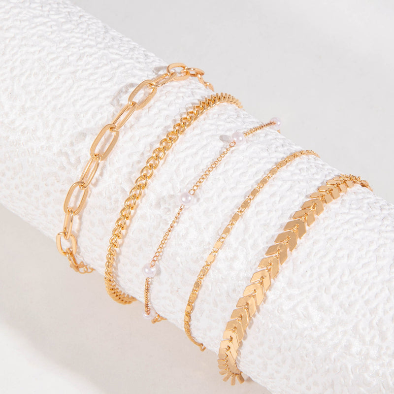 Summer Beach Wheat Snake Chain Anklets Jewelry