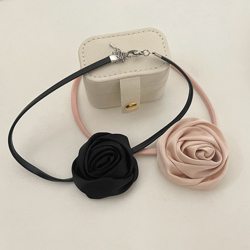 Rose Vintage Choker Big Flower Necklace