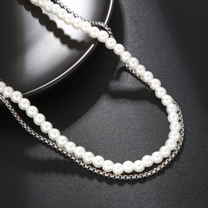 Pearl Stainless Steel Chain Necklace