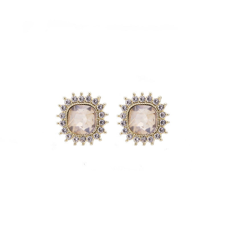 Geometric Square Rhinestone Earring