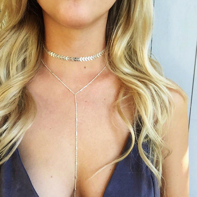 Sexy Multi-layer Sequined Chain Necklace