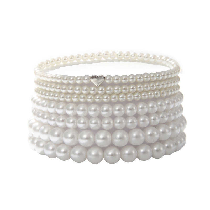 Metallic Bead Stretch Bracelet Set
