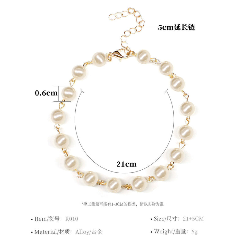 Pearl Beaded Foot Bracelet