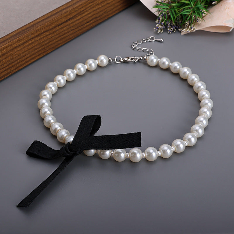 Black Ribbon Choker Necklace for Women