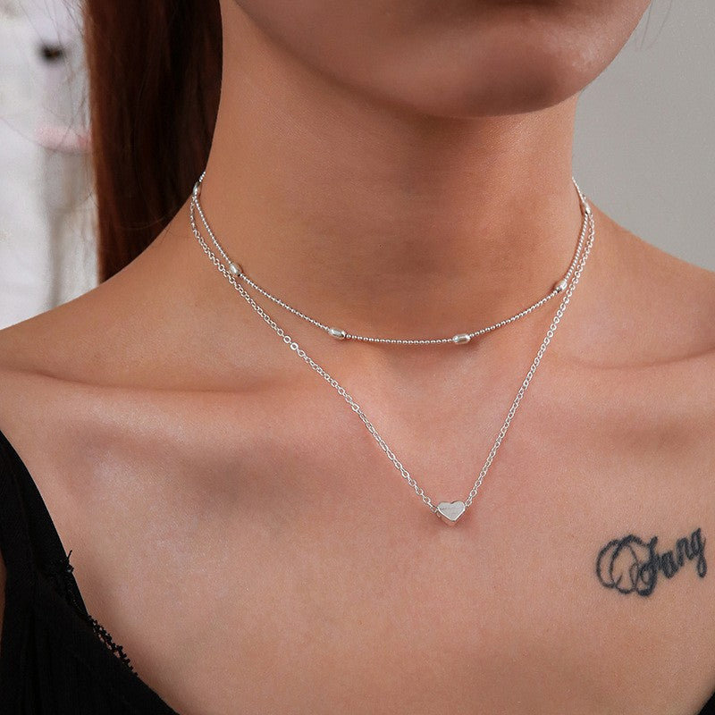 Double Layer Chain Heart Necklace