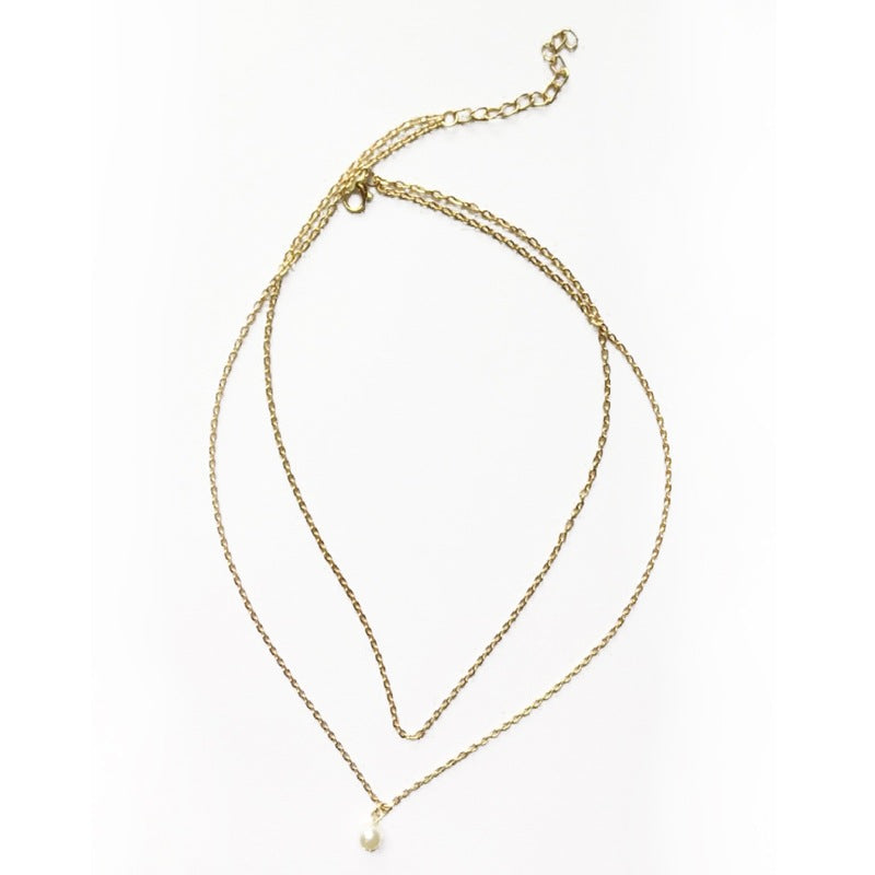 Simple Double Layer Choker Chain Necklace