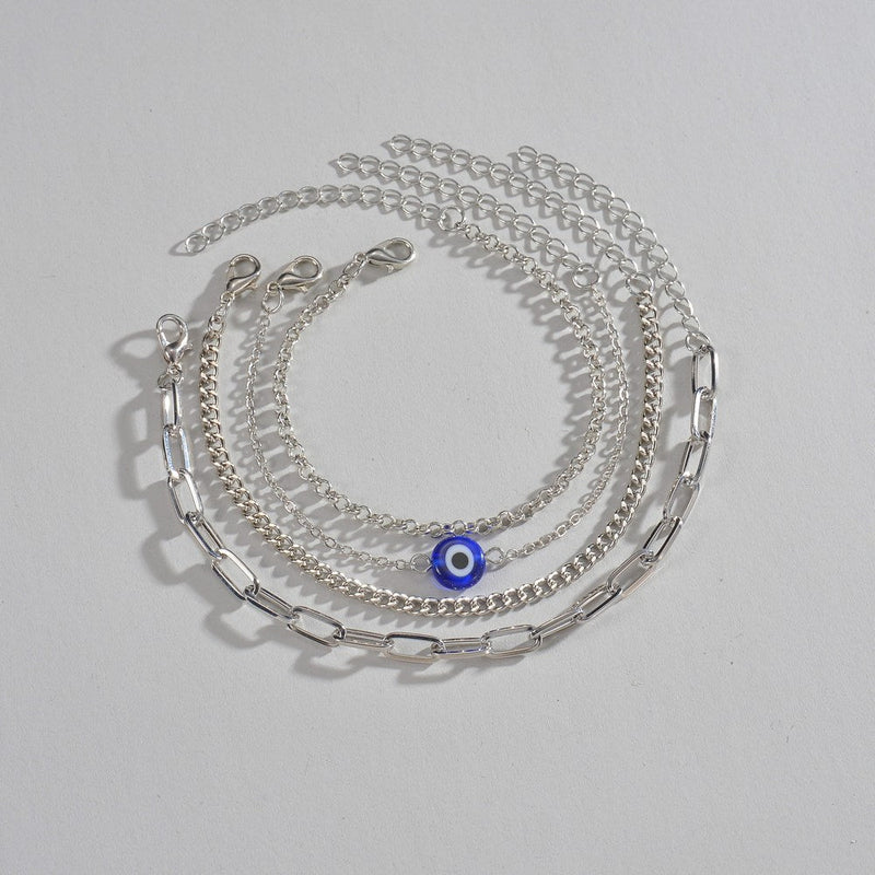 Evil Eyes Chain Bracelet Set
