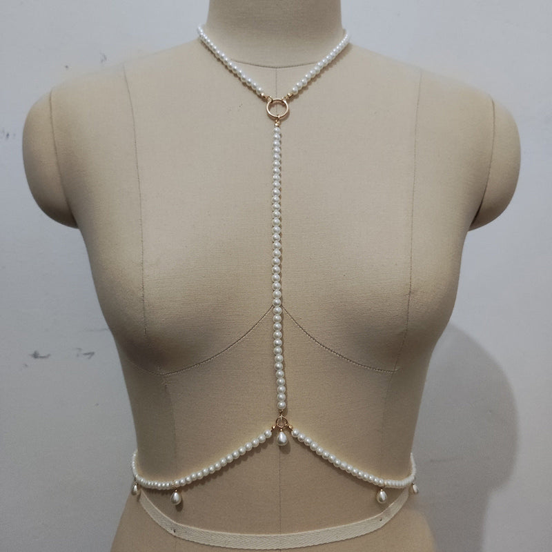 Sexy Bikini Pearl Breast Chain for Girls