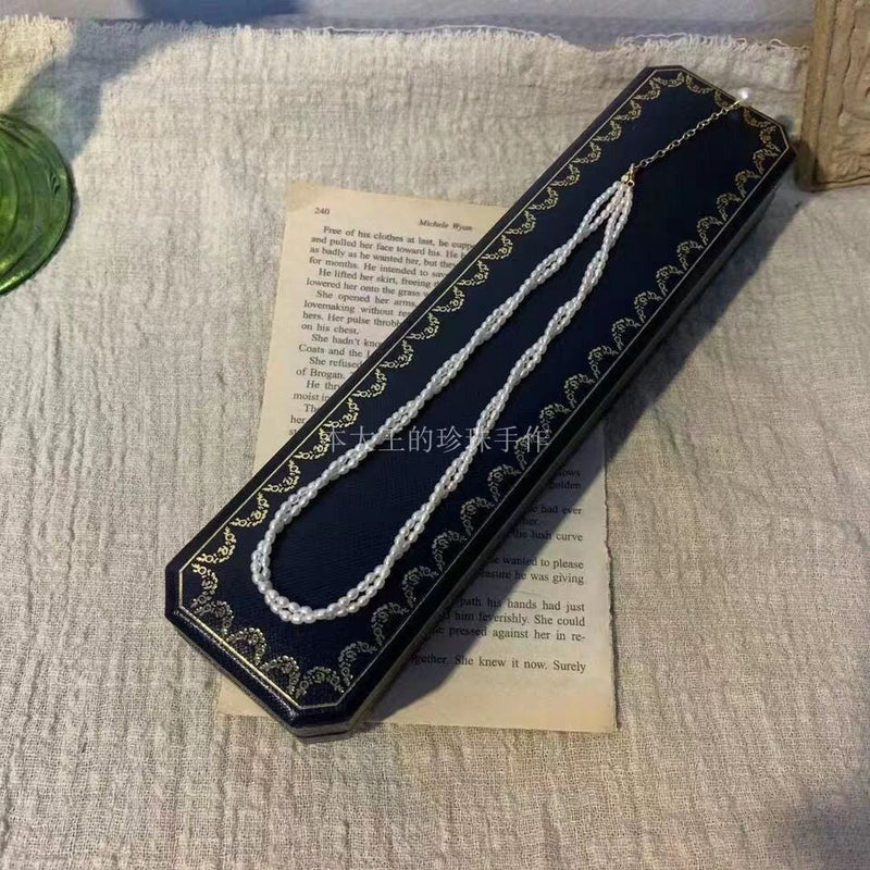 Vintage Layered Pearl Choker Necklace Double Strand Pearl Necklace