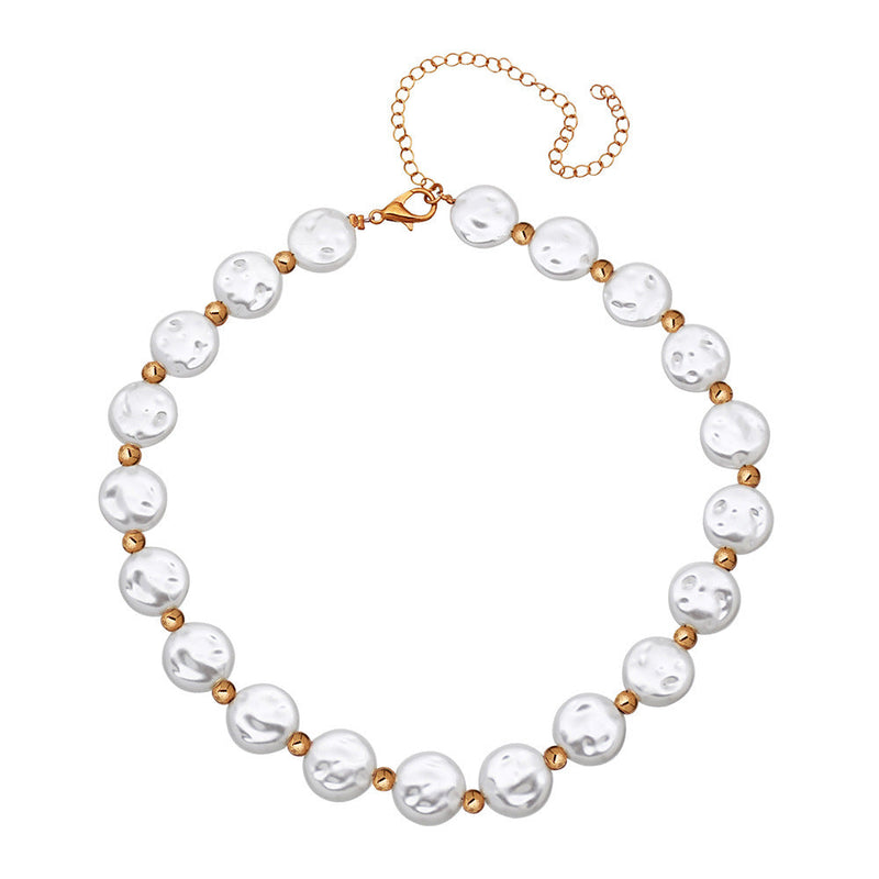 Pearl Choker Beaded Short Collar Necklace