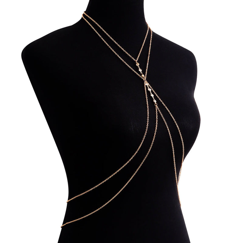Sexy Cross Chest Chain Exaggerated Beach Casual Full Body Chain