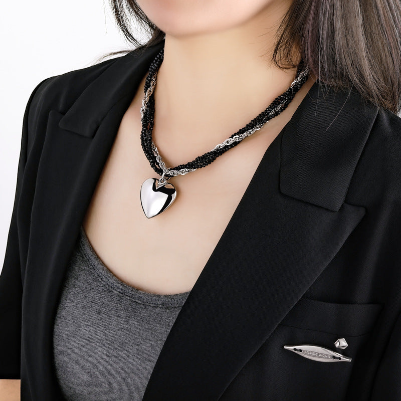 Double Wrapped Pearl love Necklace for Women