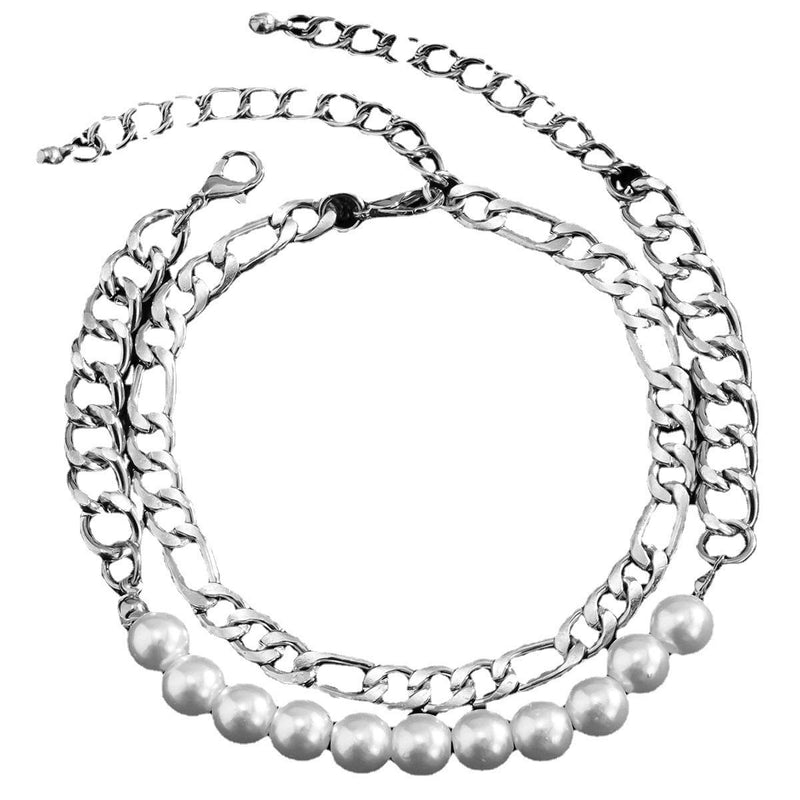 Cuba Chain Charm Bracelet Set