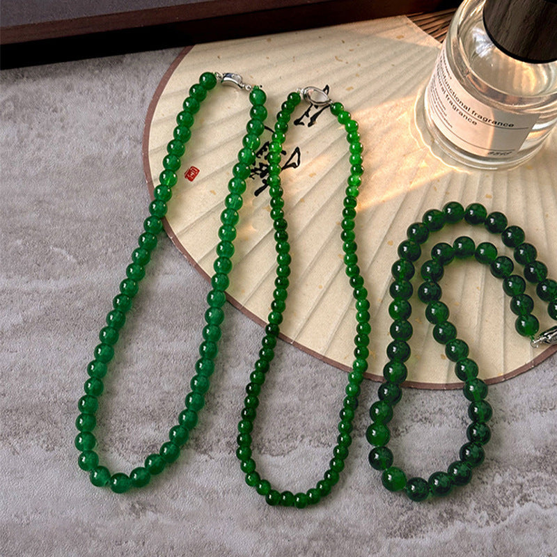 Green Glass Beads Necklace