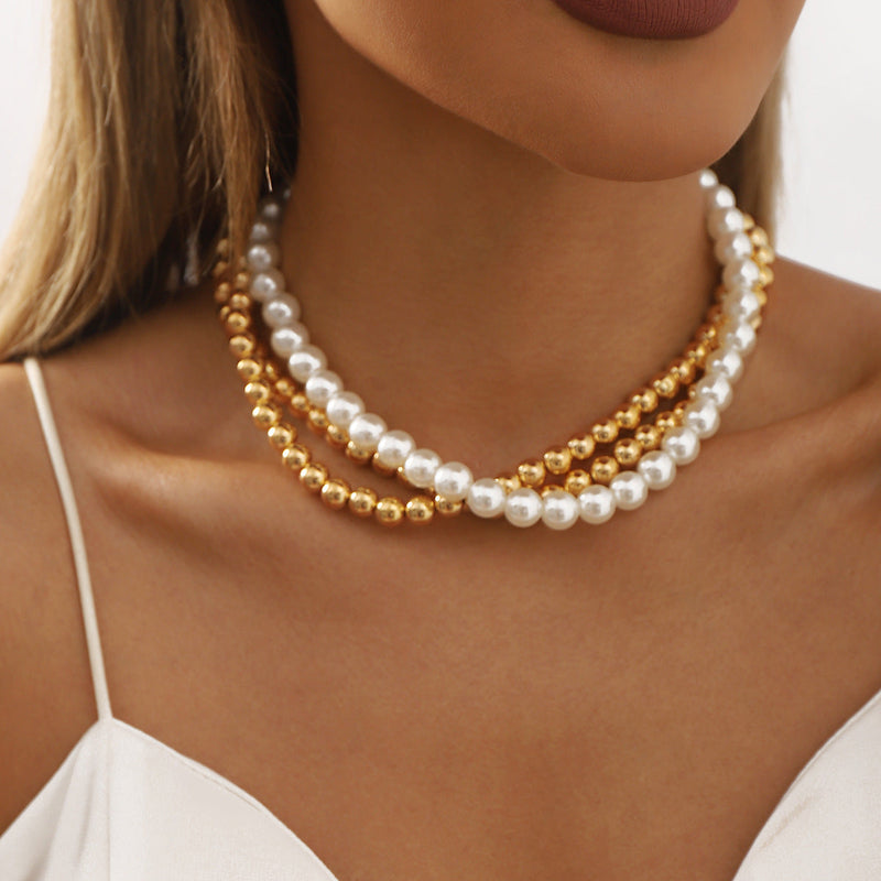 Imitation Pearl Multi-layer Necklace for Women