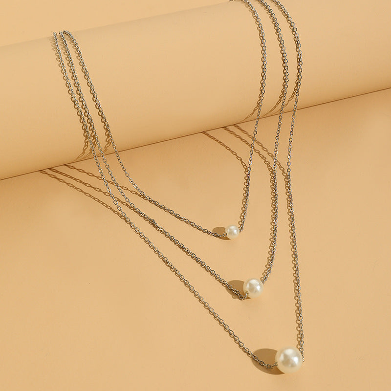 Simple Pearl Necklace Multi-layer Fashion Layer Chain