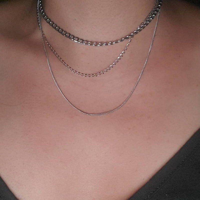 Chain Choker Double Layered Necklaces for Women