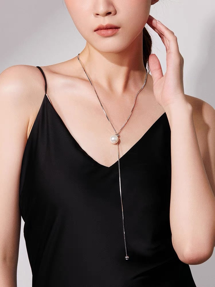 Fashion Pearl Beaded Necklace Sweater Chain Choker