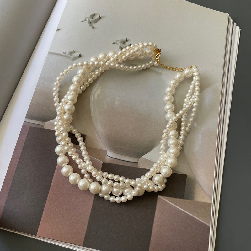 Simple Dainty Pearl Choker Necklaces for Women Trendy