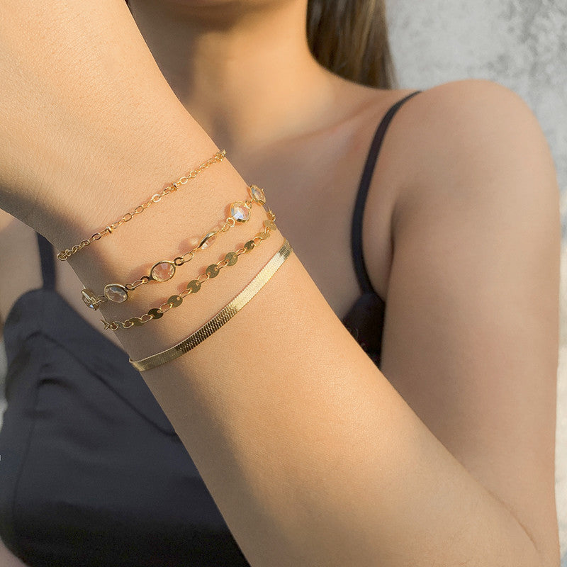 Paperclip Link Chain Bracelet Set