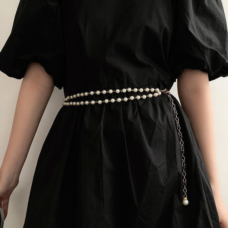 Double-layer Imitation Pearl Waist Chain