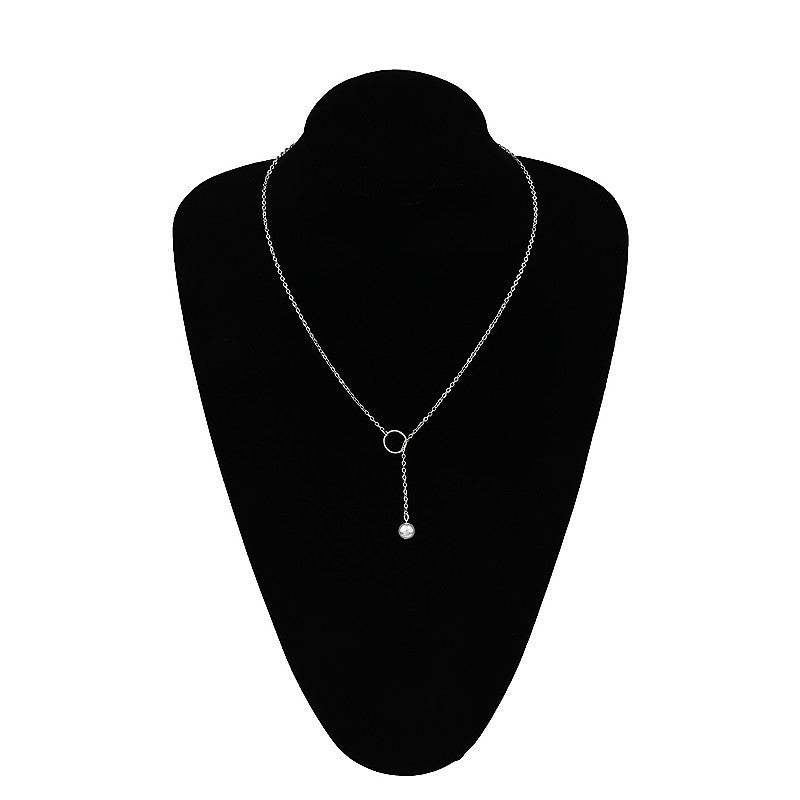 Chain Pearl Pendant Necklace