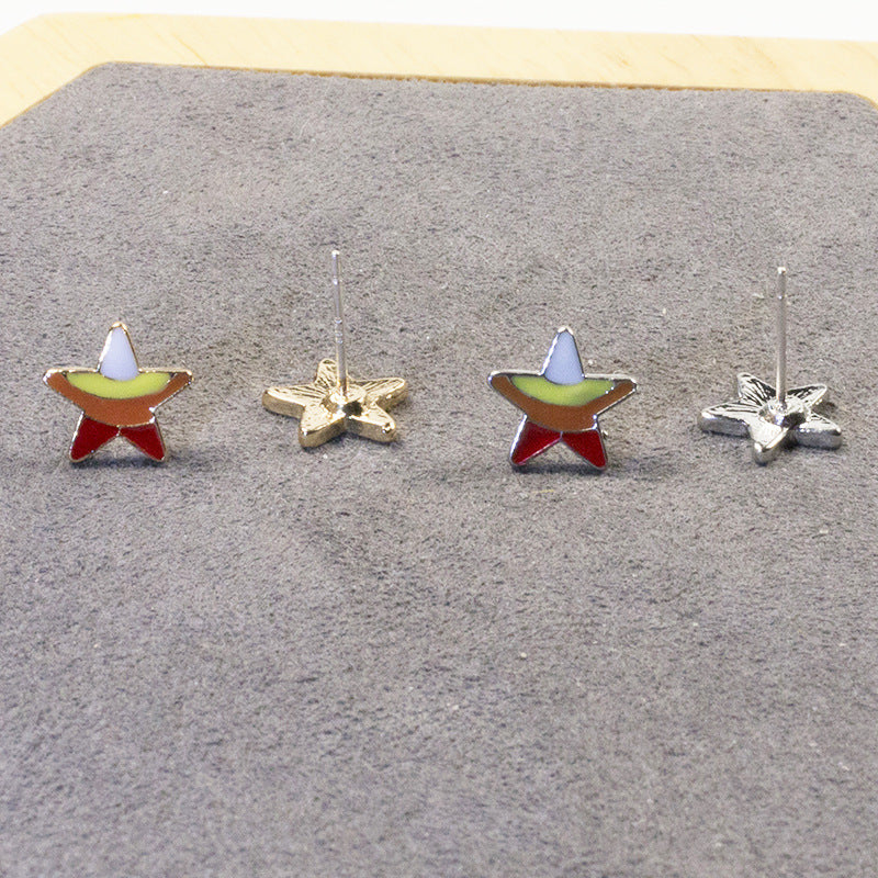 Bow star stud earrings set