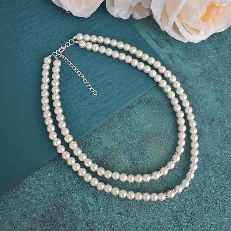 Costume Jewelry Long Faux Pearls Necklace