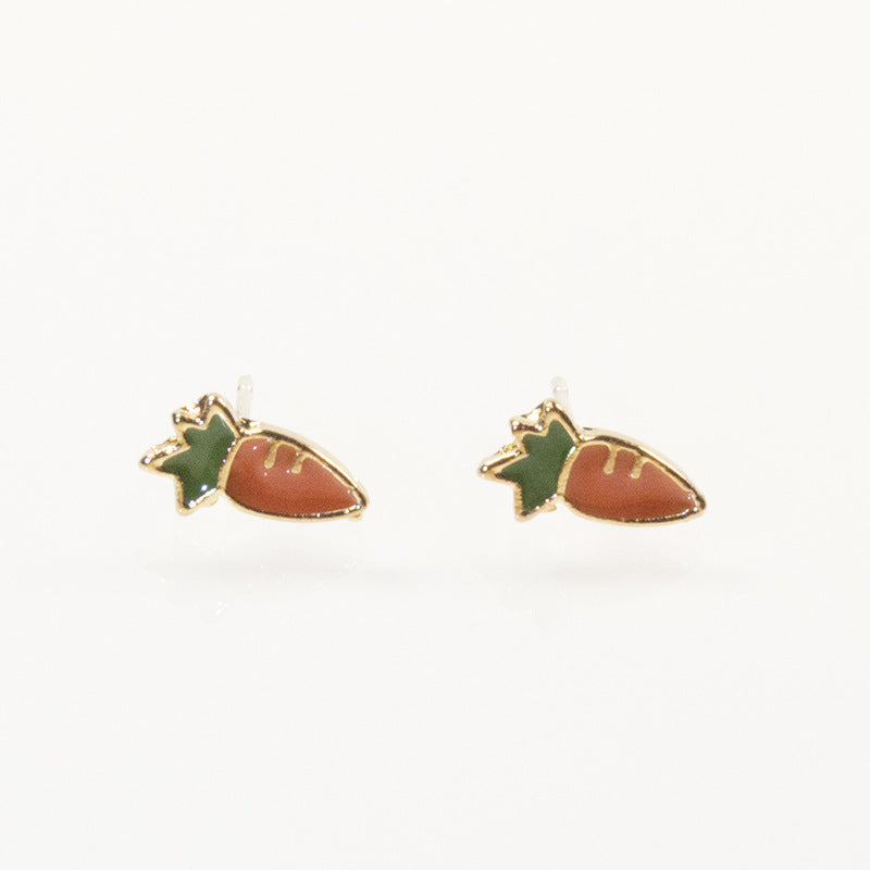 Enamel Carrot Earring