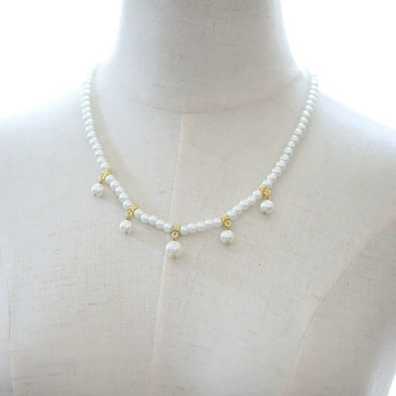 Elegant Round Pearl Drop Pendant Necklace