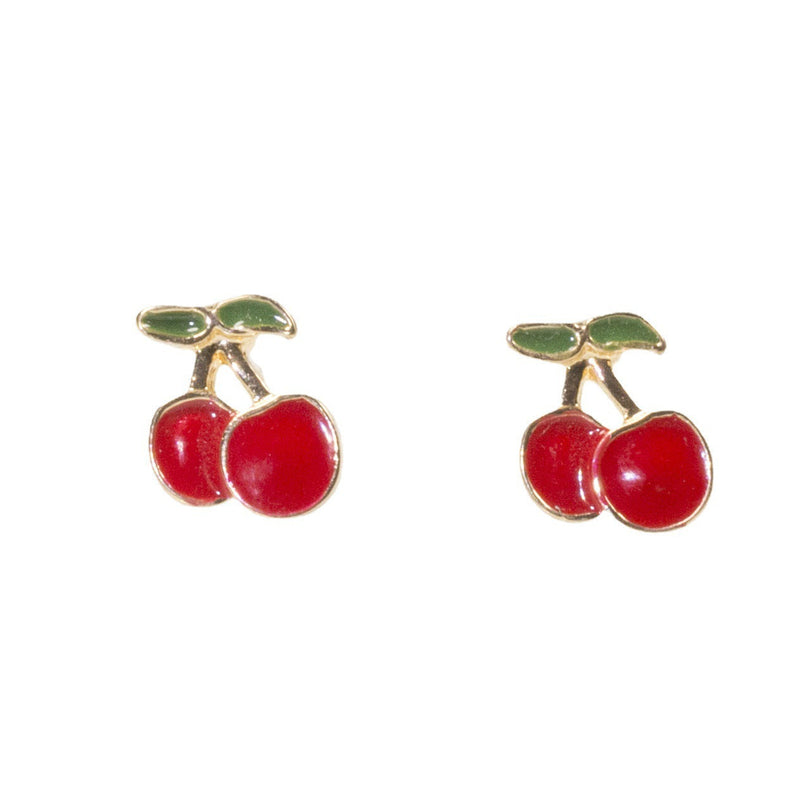 Red Enamel Cherry Earrings