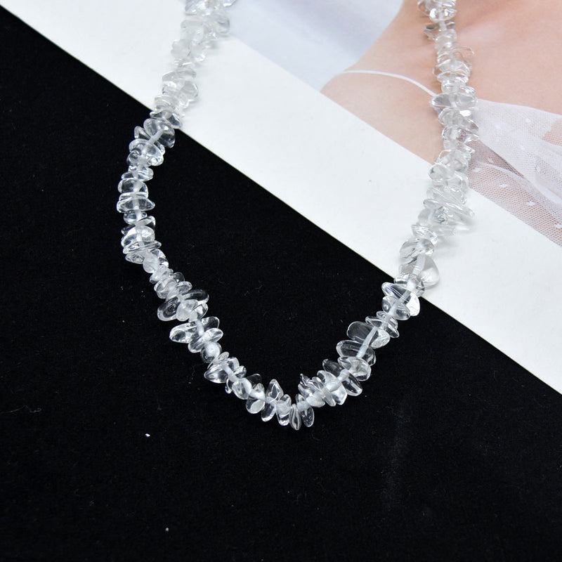 Irregular Natural Crystal Stone Beads Necklace