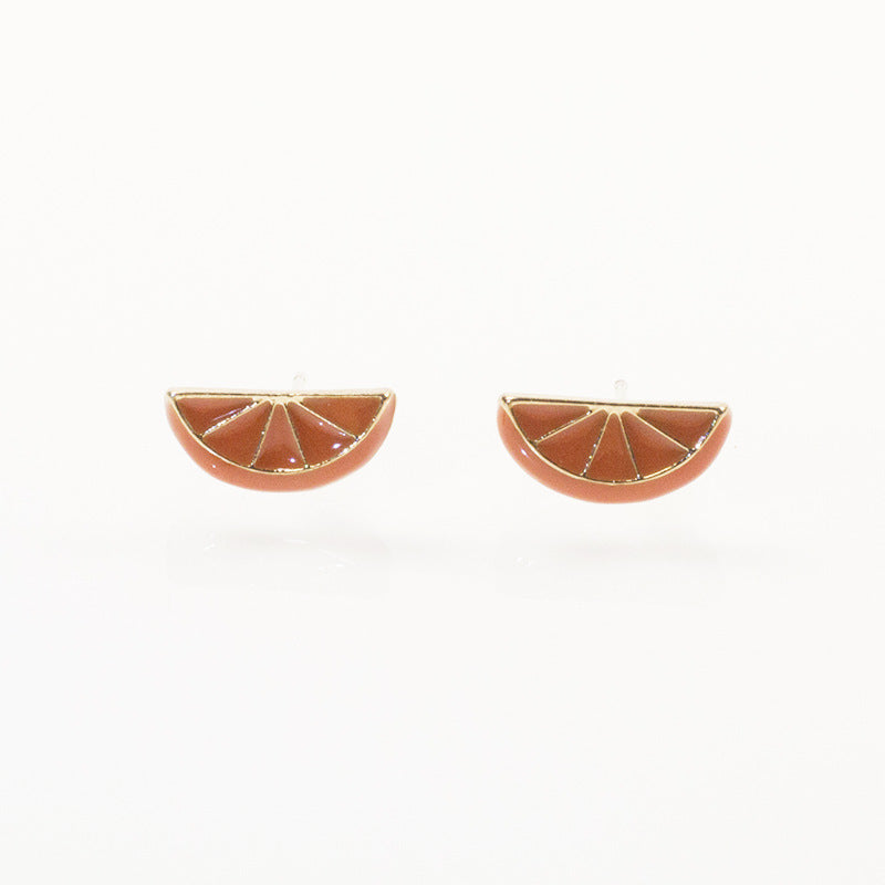 Enamel Orange Stud Earring