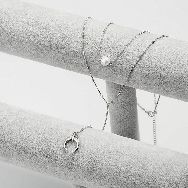 Imitation Pearl Tassels Necklace