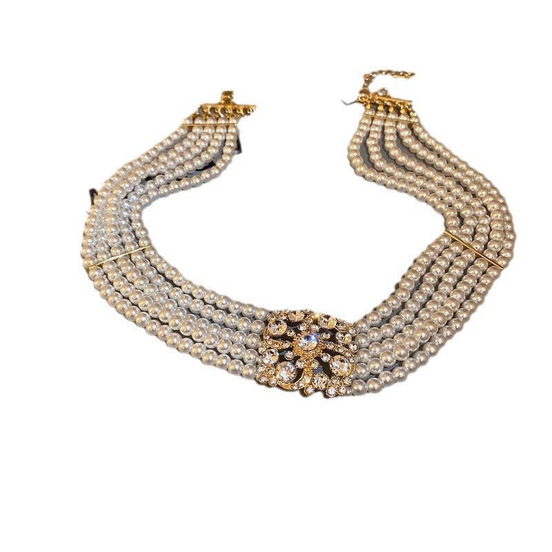 Multi Layer Pearl Beaded Necklaces Healing Crystal Jewelry Necklace