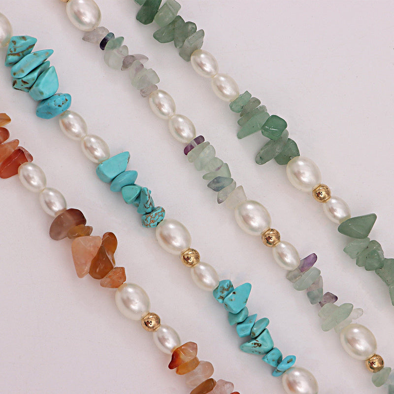 Bohemian Gemstone Irregular Beads Chain Choker Necklace