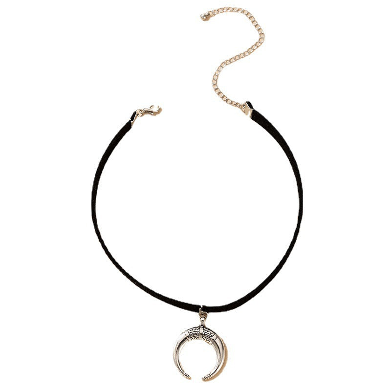 Heart Velvet Flannel Choker Chain Necklace