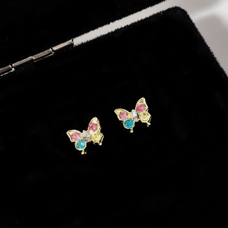Colorful Rhinestone Butterfly Earring