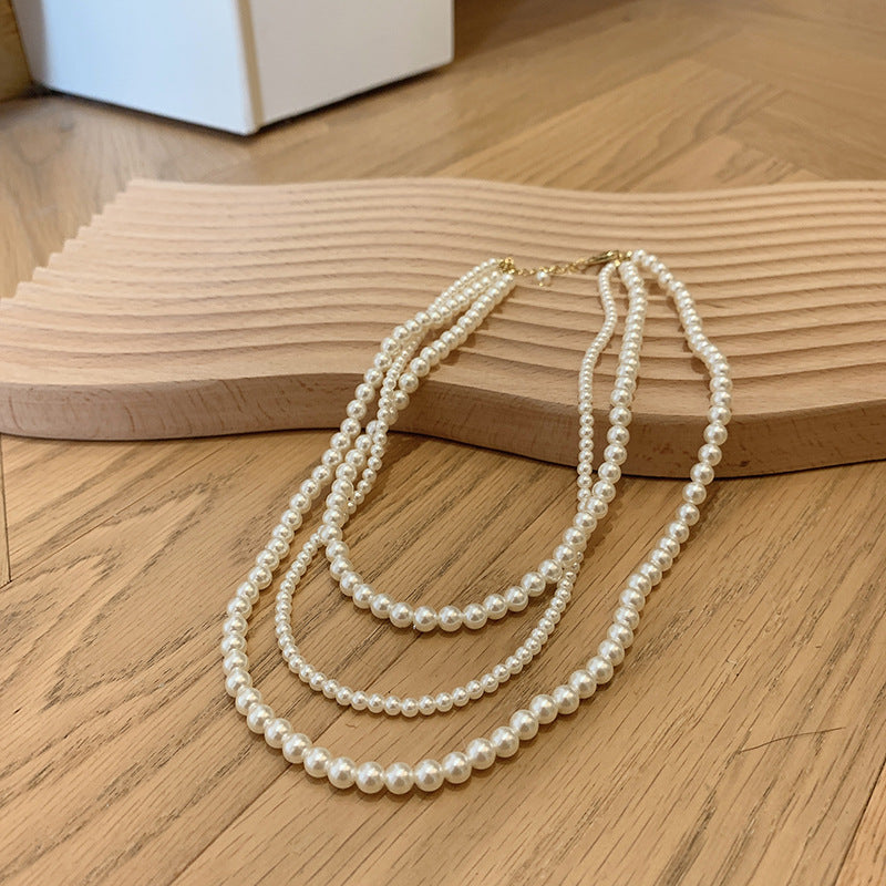 Multi-layer Artificial Pearl Beaded Necklace