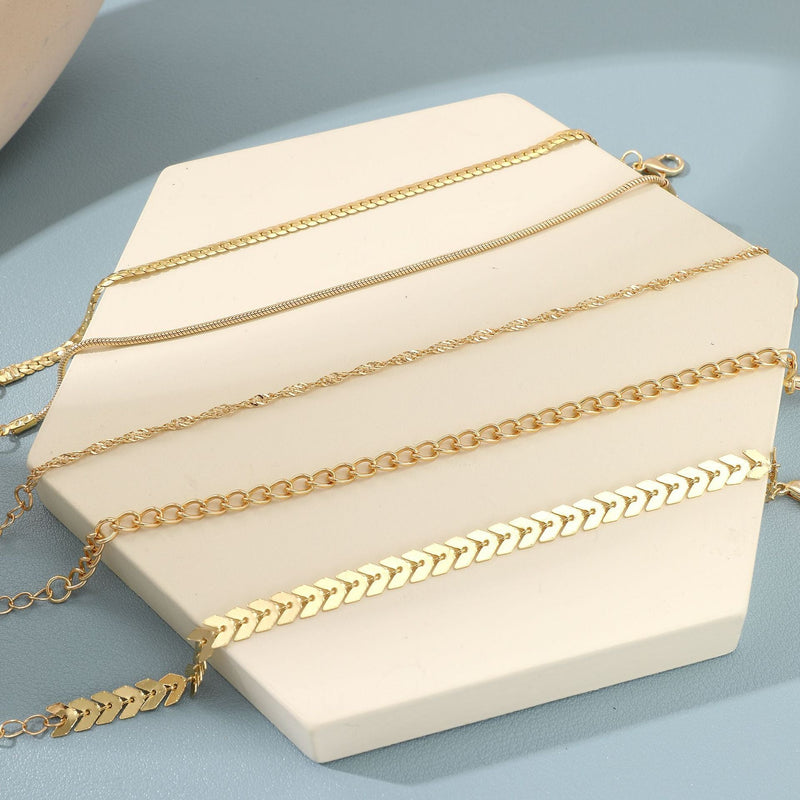 Girls Twist Snake Boho Chunky Chain Bracelets Set