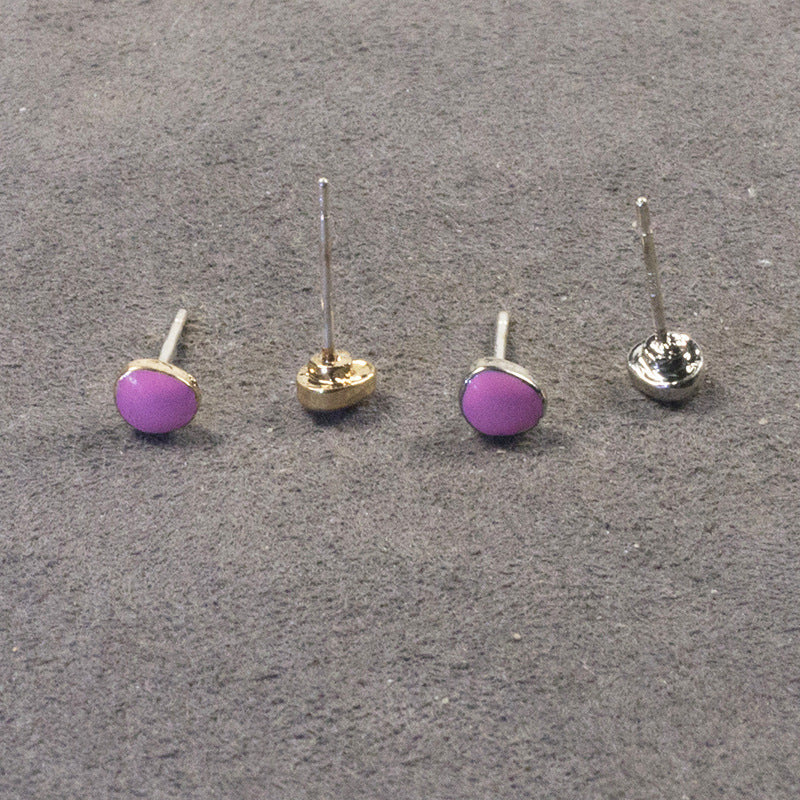 Pink Mini Emerald Stud Earring