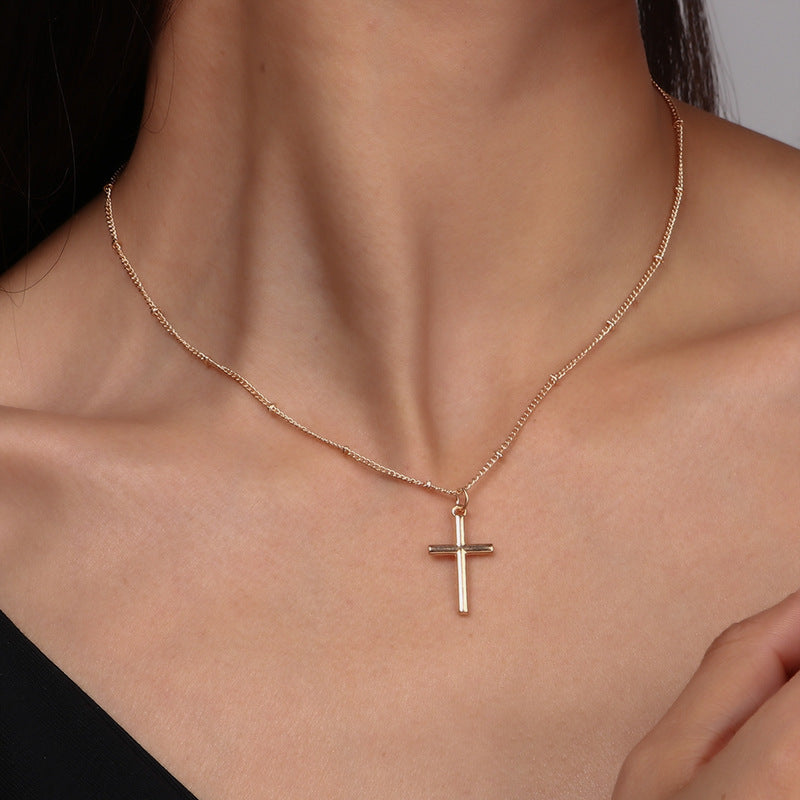 Fashion Cross Plain Pendant Necklace