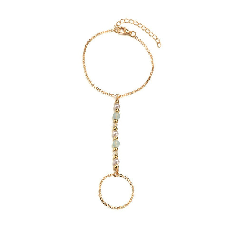 Pearl Finger Bracelets Ring Hand