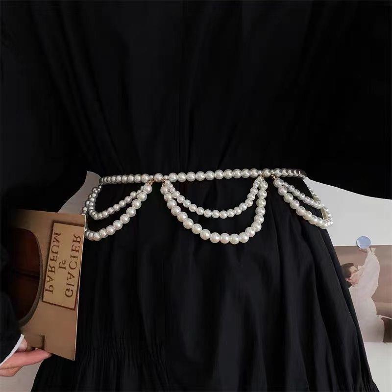 Multi-Layer Pearl Belt New Bead Skirt Chain