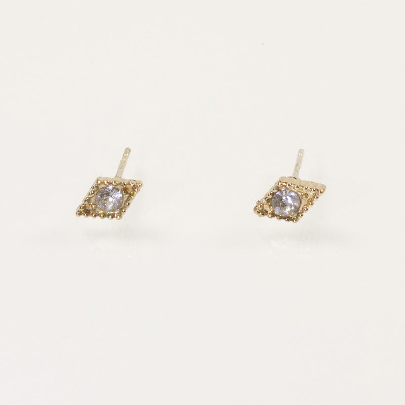 Geometric lozenge mini stud earring