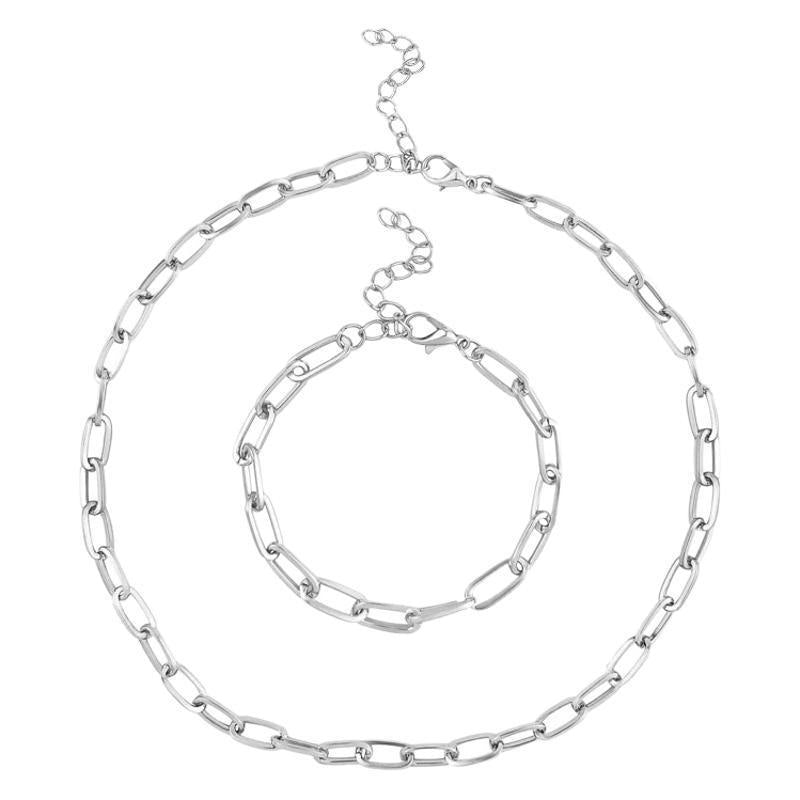 Dainty Paper clip Link Chain Necklace Bracelet
