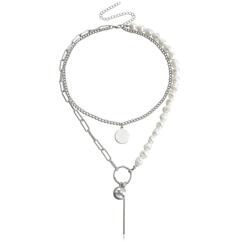 Vintage Baroque layer Chain Pearl Necklace